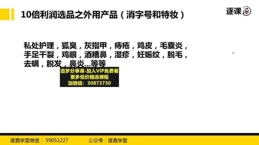 逐鹿蓝海高利润选品课：你只要能选好一个品，就意味着一年轻松几百万的利润 百度网盘(1.26G)